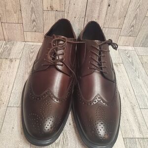 Aldo Men's Dark Brown Leather Wingtip Fratisekflex Oxford shoe Size 8 #4